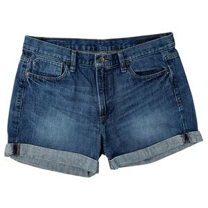 Calvin Klein Mom Rolled Cuff Jean Shorts Size 32/14 Zip Button Closure